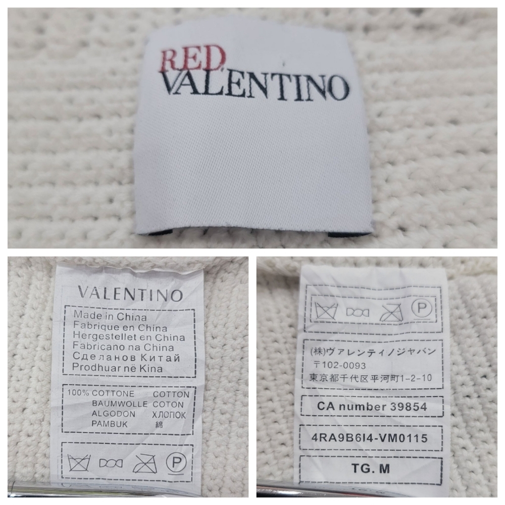 Red Valentino Woven Cardigan Blazer Cream Blue Knit Jacket Women’s XS - Picture 13 of 17